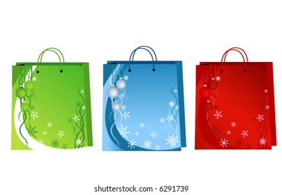 Christmas Paper Bag Design - Vector