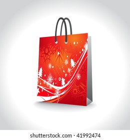 christmas paper bag, vector illustration for xmas