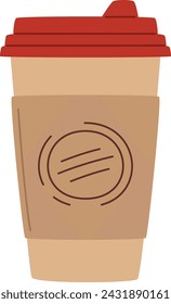 Christmas Paper Coffee Cup Vector Illustration