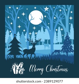 Christmas Paper Cut Design Deer Christmas Tree Paper Cut Design 