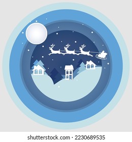 Christmas paper cut for greeting cards and decoration   , Vector illustator