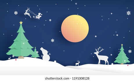 Christmas paper cut. Vector Illus EPS10.