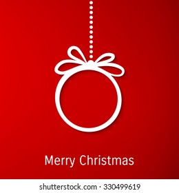 Christmas paper illustration with hanging toy