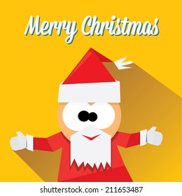 Christmas paper santa claus poster for party or greeting card. Vector illustration
