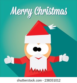 Christmas paper santa claus poster for party or greeting card. Vector illustration