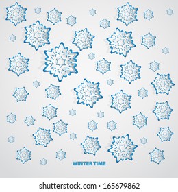 Christmas paper snowflake cutout vector background