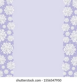 Christmas Paper Snowflakes Frame Background
