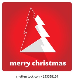 Christmas paper tree, Merry Christmas greeting card