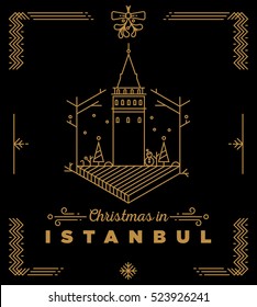 Christmas in Paris Monogram Vector Design Template