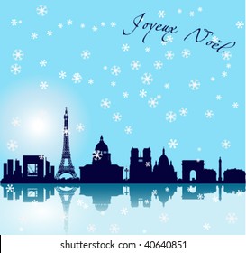  Christmas Paris vector background