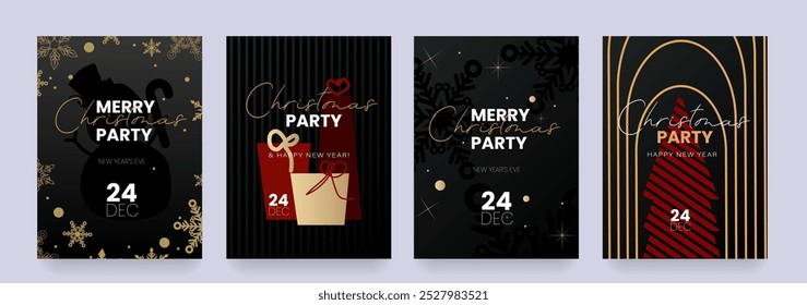 Christmas Party 2025. 3D Background Celebration Poster for Merry Christmas and Happy New Year. Template Patterns for Advertising, Web, Social Media, Posters, Banners, Covers.