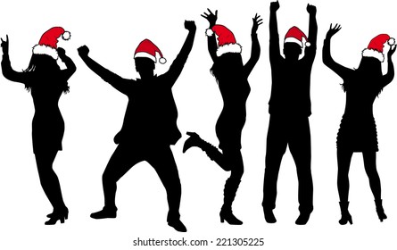 8,404 Christmas party people silhouette Images, Stock Photos & Vectors ...