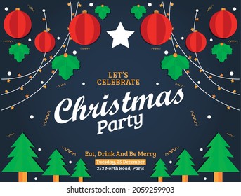 Christmas Party Background Template Christmas Party Stock Vector ...