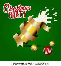 Christmas Party With Beer Background Vector