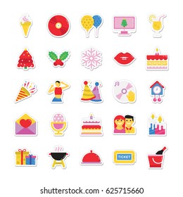 Christmas, Party and Celebration Colored Vector Icons 9