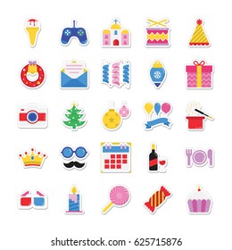 Christmas, Party and Celebration Colored Vector Icons 7