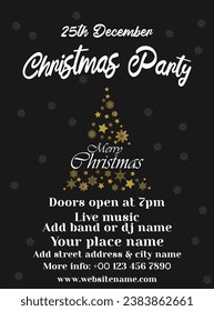 Christmas party celebration flyer poster or social media post design