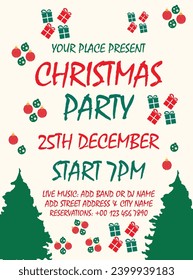 Christmas party celebration flyer poster social media post design