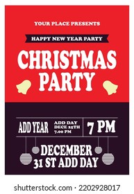 Christmas party celebration poster flyer or social media post design