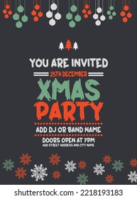 Christmas party celebration  party poster flyer or social media post template design