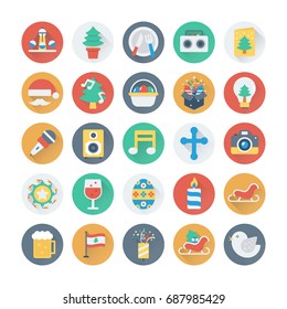 Christmas, Party and Celebration Vector Icons 4