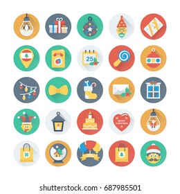 Christmas, Party and Celebration Vector Icons 10