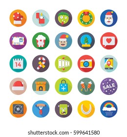 Christmas, Party and Celebrations Vector Icons 6