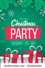 Christmas party color green flyer