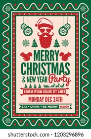 Christmas party design template. Vector stock illustration. 