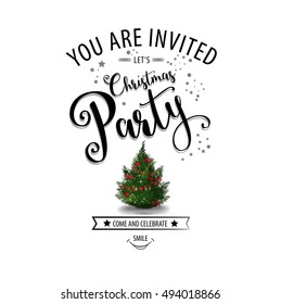 Christmas Party design template. Vector illustration