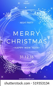 Christmas party design template. Vector illustration invitation in night club