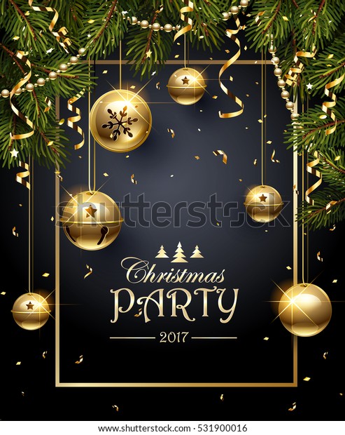 Christmas Party Design Template Vector Illustration Stock Vector ...