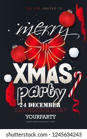 
Christmas Party design, x mas party template. Winter holidays background