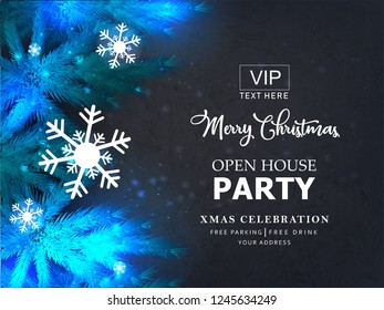 
Christmas Party design, x mas party template. Winter holidays background