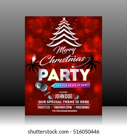 Christmas Party Flyer Design vector illustration 