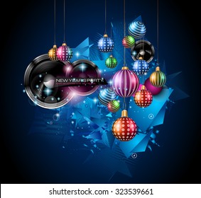 Christmas Party Flyer for music night events, club poster background, disco flyers, private parties and so on!