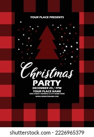 Christmas party flyer poster social media post design