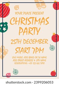 Christmas  party  flyer poster or social media post design