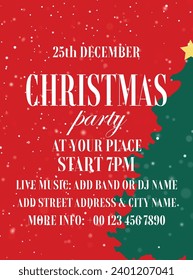 Christmas party  flyer poster or social media post design