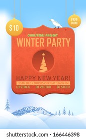 Christmas Party Flyer Poster Vector Design Template