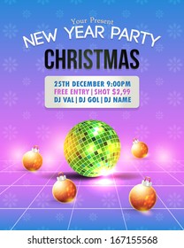 Christmas Party Flyer Poster Vector Design Template