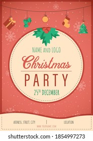 Christmas party flyer red card