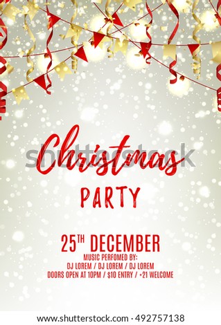 christmas party flyer template elegant vector stock vector royalty
