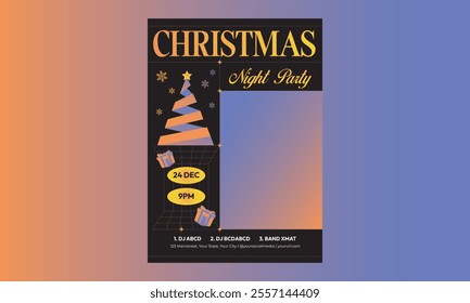 Christmas Party Flyer. Trendy Xmas layout design templates