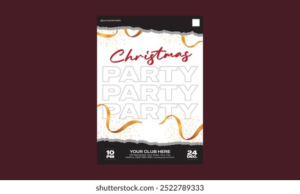 Christmas Party Flyer. Vector template