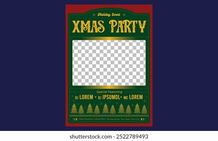 Christmas Party Flyer. Vector template