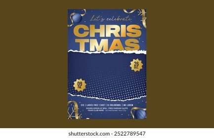 Christmas Party Flyer. Vector template