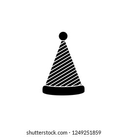 Christmas party hat isolated icon vector. Christmas party hat isolated sign glyph on white background. Flat style for graphic design, logo, Web, UI, mobile app, EPS10