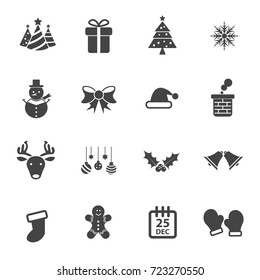 Christmas Party icon vector set, Flat vector design, Xmas and Happy new year concept