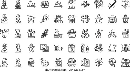 Christmas party icons High-Quality Vector Icons Collection with Editable Stroke. Ideal for Professional and Creative Projects.